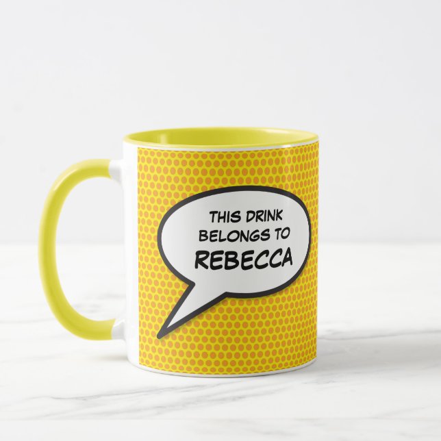 Funny Personalised Speech Bubble Mug (Left)