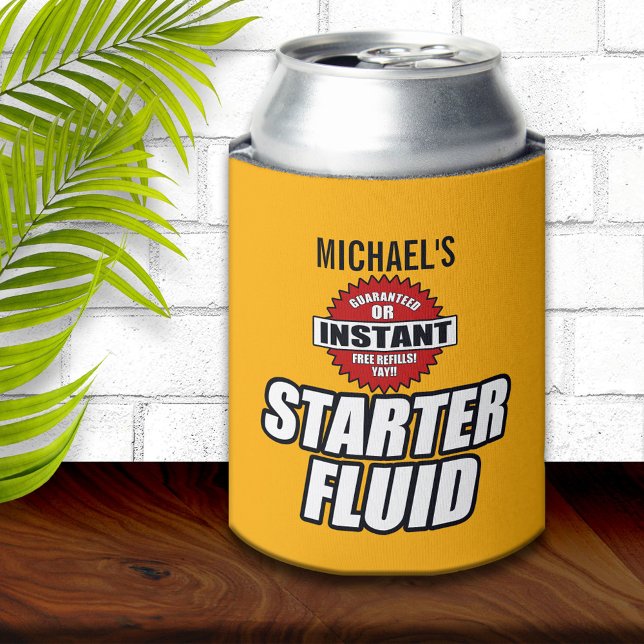 Funny Personalised Starter Fluid Can Cooler (Creator Uploaded)