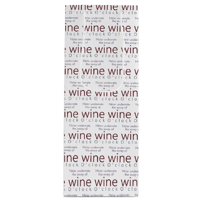 Funny Personalised Wine O'clock Gift Bag (Front)