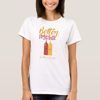 Funny Personalised Women's Mustard Ketchup Couples T-Shirt