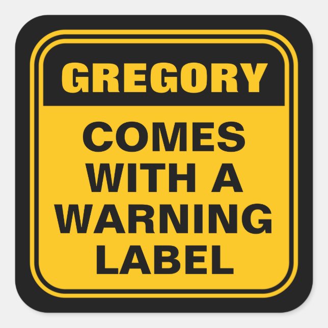 Funny personalised yellow comes with warning label (Front)