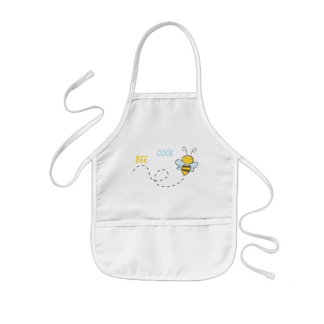 Funny Personalized Bee Cool Template Kids Apron (Front)