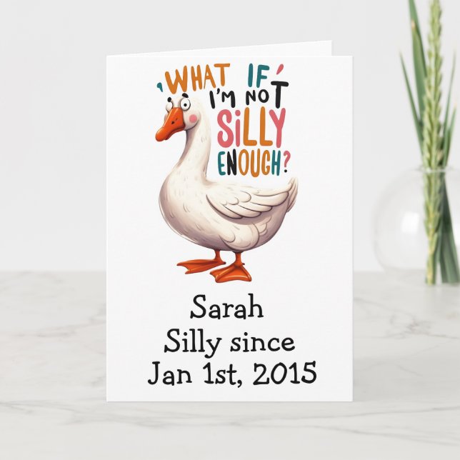 Funny Personalized Birthday Card - Silly Goose (Front)