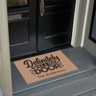Funny Personalized Definitely not a trap door Doormat