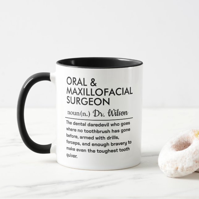 Funny Personalized Dentist Definition Mug (With Donut)