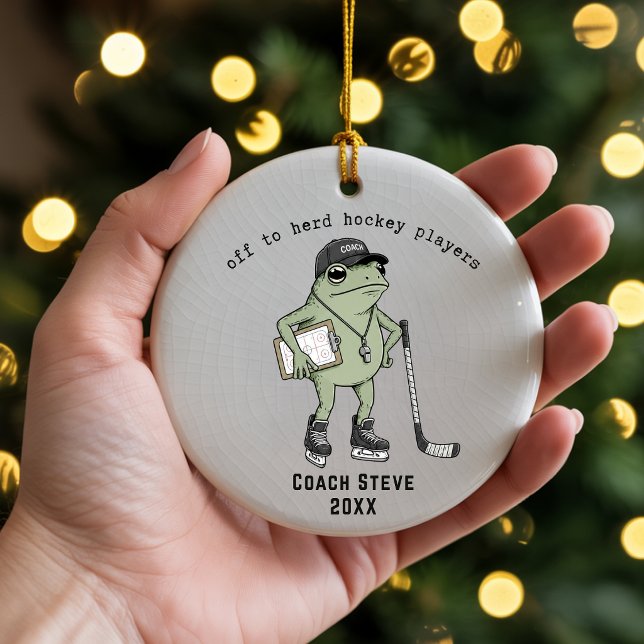 Funny Personalized Hockey Coach Ornament (Creator Uploaded)