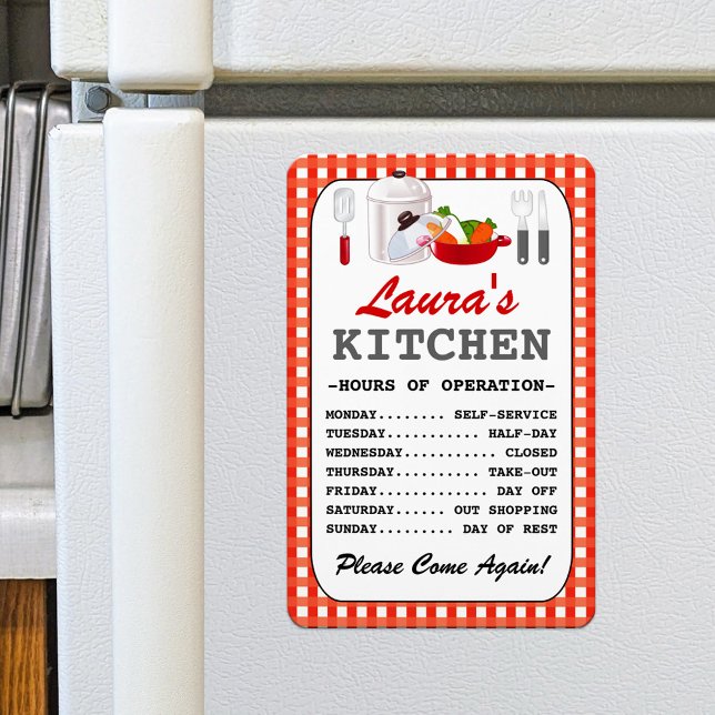 Funny Personalized Kitchen Hours Magnet (Creator Uploaded)