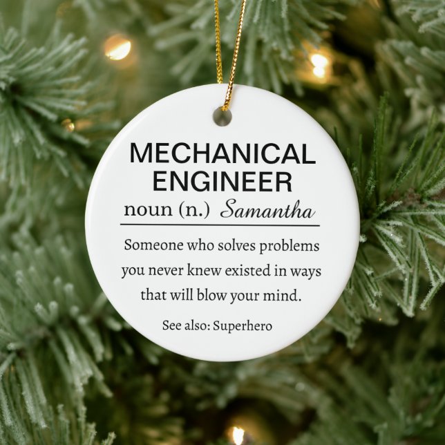 Funny Personalized Mechanical Engineer Definition Ceramic Tree Decoration (Tree)