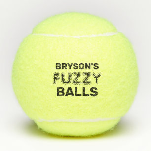 Funny Personalized Name Fuzzy Tennis Balls