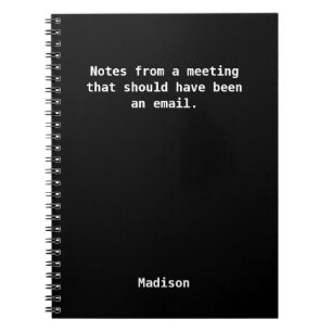 Funny Personalized Office Notebook – Hilarious Mee