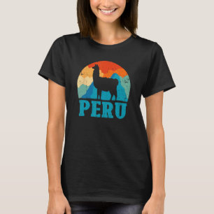 Funny Peru Alpaca Retro Peruvian Llama T-Shirt