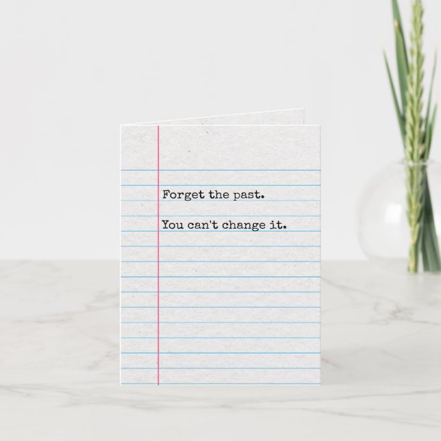 Funny Pessimist Birthday Card, Lined Paper Minimal Card (Front)