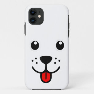Funny Pet Animal Dog Puppy Happy Emoticon Face Case-Mate iPhone Case
