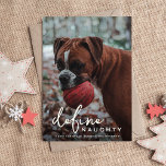Funny Pet Define Naughty Christmas Holiday Card<br><div class="desc">Funny Pet Photo Christmas Holiday Card. Design features,  a photograph of your dog or cat,  an overaly,  the text 'DEFINE NAUGHTY',  a season greeting and name/s.</div>