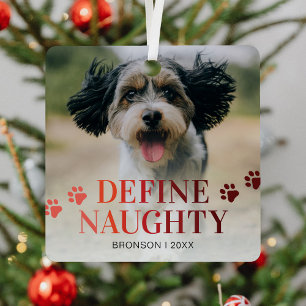 Funny Pet Define Naughty Christmas Metal Tree Decoration