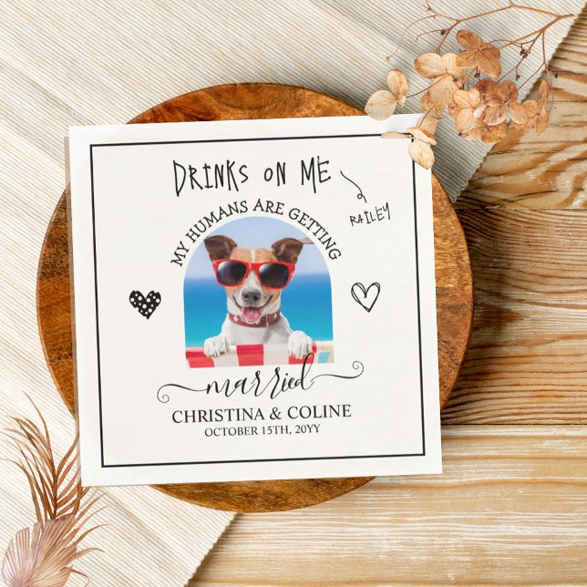 Funny Pet Dog Cat Personalised Wedding Party Napkin (Creator Uploaded)