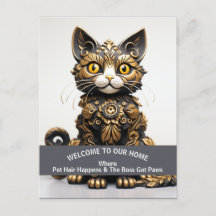 Funny pet friendly home warning Boss Cat