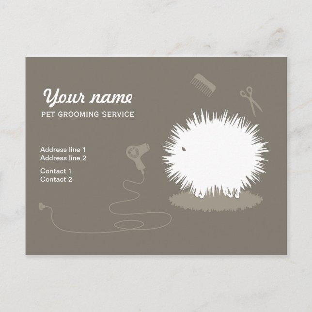 Funny pet grooming Promotion Postcard (Front)