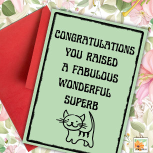 Funny Pet Happy Fur Mothers Day Cat  foto green Card