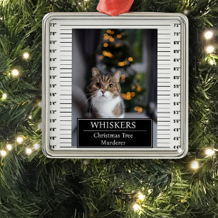 Funny Pet Mug Shot Metal Tree Decoration
