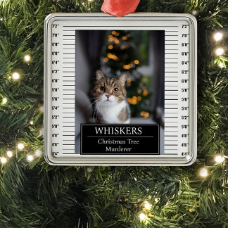 Funny Pet Mug Shot Metal Tree Decoration