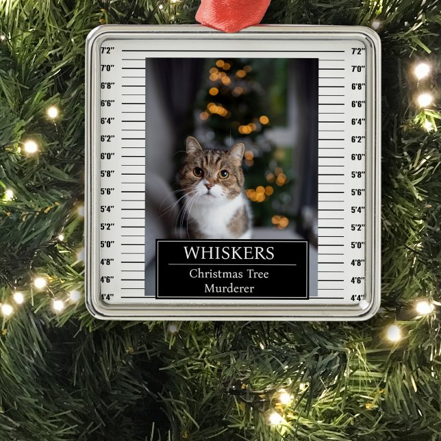 Funny Pet Mug Shot Metal Tree Decoration (Creator Uploaded)