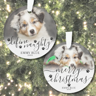 Funny Pet Photo Dog Christmas Ornament