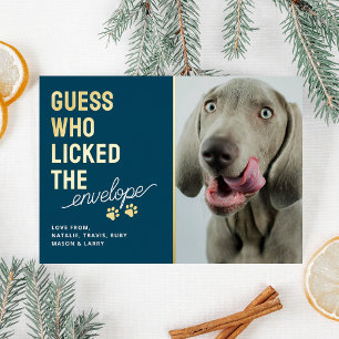 Funny Pet Photo Licked Envelopes Christmas
