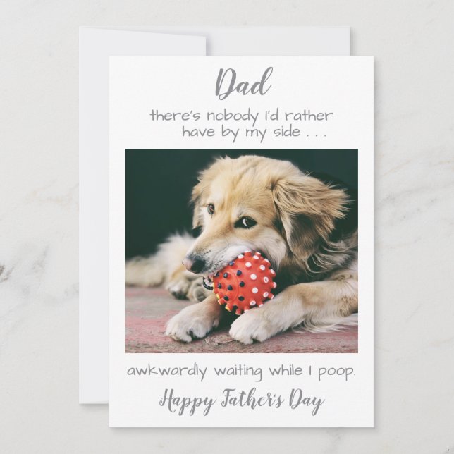 Funny Pet Photo Personalised Dog Dad Fathers Day Holiday Card (Front)