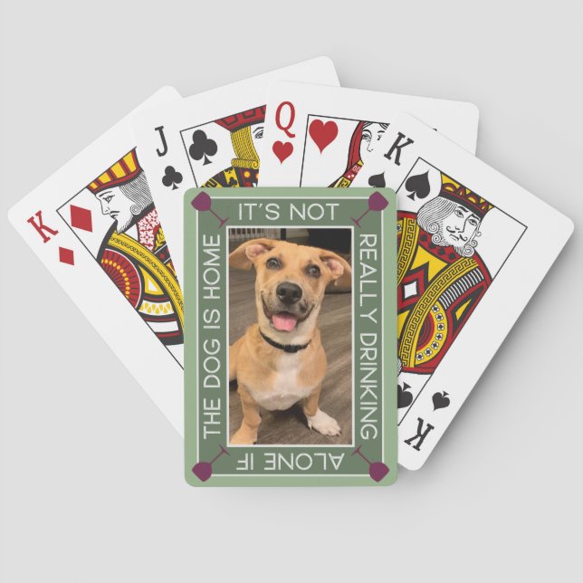 Funny Pet Portrait | Drinking With The Dog Playing Cards (Back)