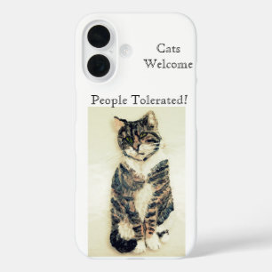 Funny Pet Quote Tabby Cat iPhone 16 Case