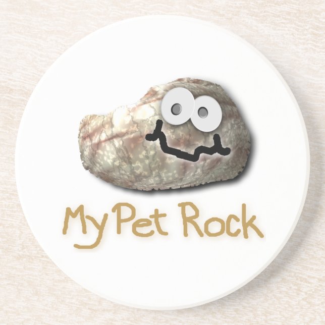 funny pet rock coaster (Front)
