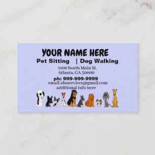 Funny Pet Sitter Business Cards