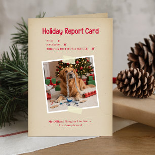Funny Pet Themed Dog Photo Christmas Folded  Holiday Card