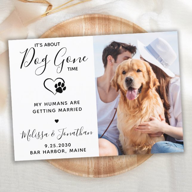 Funny Pet Wedding Custom Photo Dog  Save The Date (Creator Uploaded)
