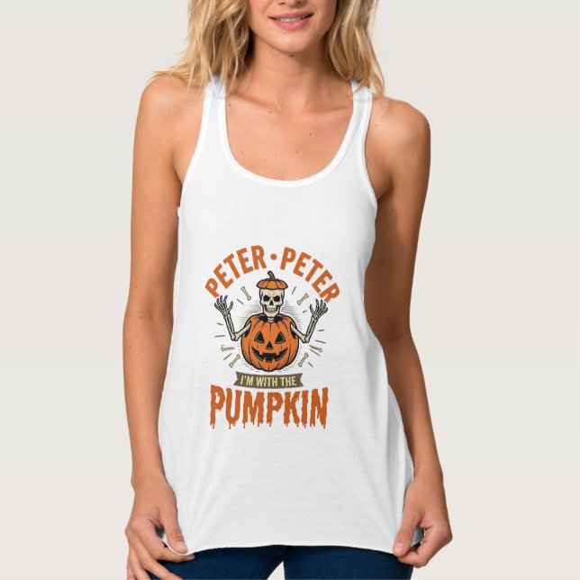 Funny Peter Peter Pumpkin Halloween Skeleton Shirt (Front)