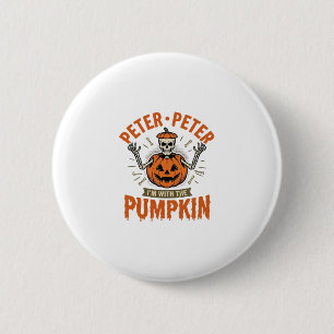 Funny Peter Peter Pumpkin Halloween Skeleton Shirt 6 Cm Round Badge