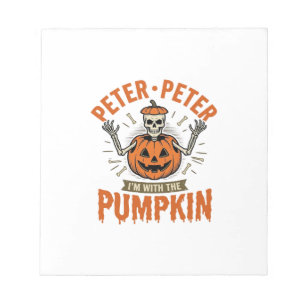 Funny Peter Peter Pumpkin Halloween Skeleton Shirt Notepad