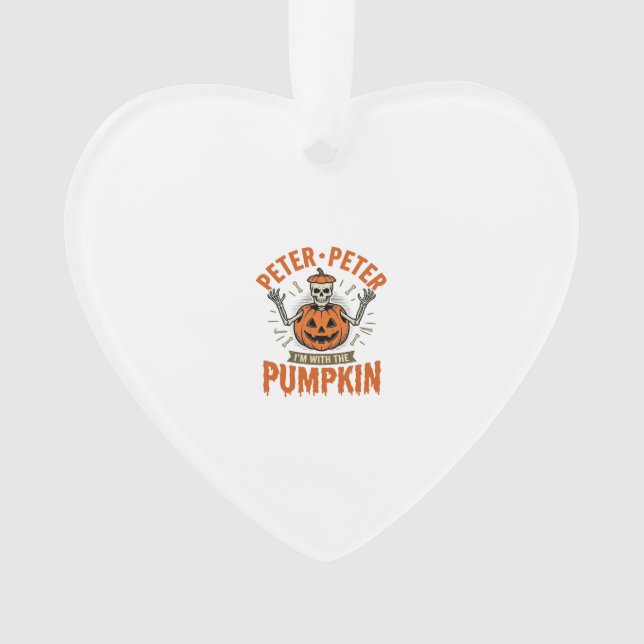 Funny Peter Peter Pumpkin Halloween Skeleton Shirt Ornament (Front)