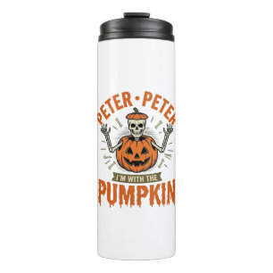 Funny Peter Peter Pumpkin Halloween Skeleton Shirt Thermal Tumbler