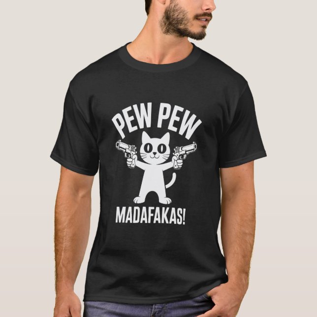 Funny Pew Cat Graphic 02 T-Shirt (Front)