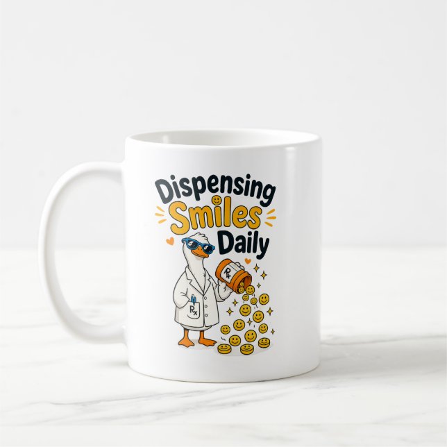 Funny Pharmacist Duck Design Coffee Mug (Left)