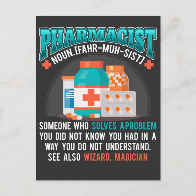 Funny Pharmacist Pharmacy Profession Medicine Postcard (Front)
