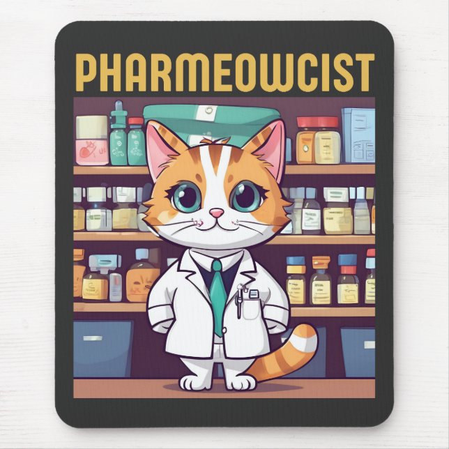 Funny Pharmacy Cat  Mouse Pad (Front)
