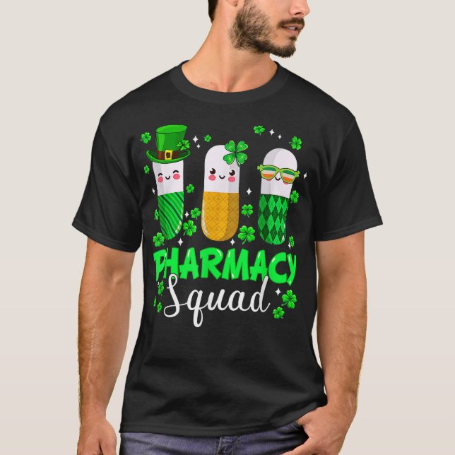 Funny Pharmacy Squad Leprechaun Pharmacist St Patr T-Shirt (Front)