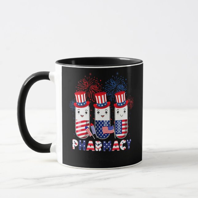 Funny Pharmacy Squad Uncle Sam Pills Happy Mug (Left)