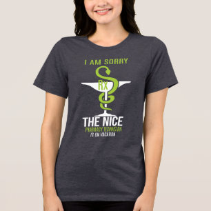 Funny Pharmacy Tech on Vacation Tri-Blend Shirt