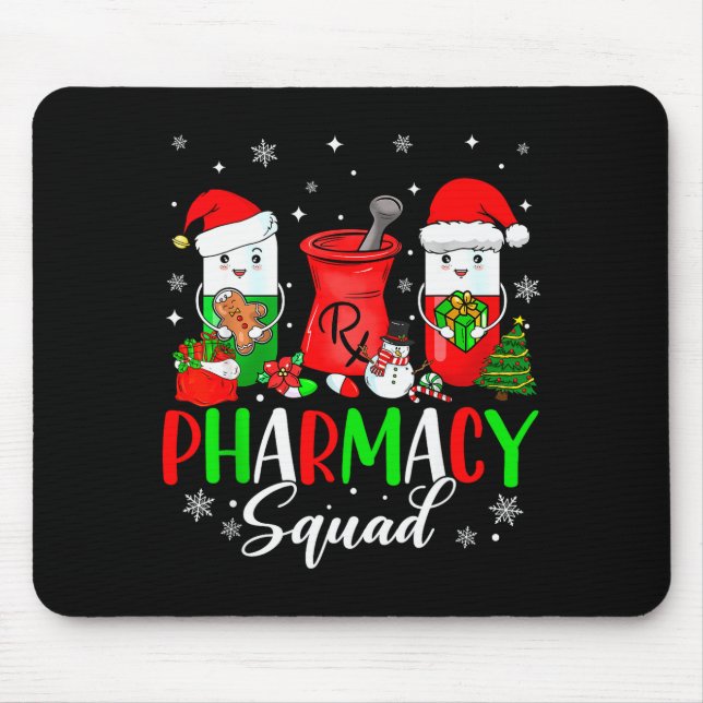 Funny Pharmacy Tech Squad Christmas Matching Holid Mouse Pad (Front)