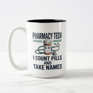 Funny Pharmacy Tech Squad CPhT Pharmacist Assistan Two-Tone Coffee Mug