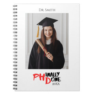 Funny PHD Graduation Custom Photo Gift Notebook